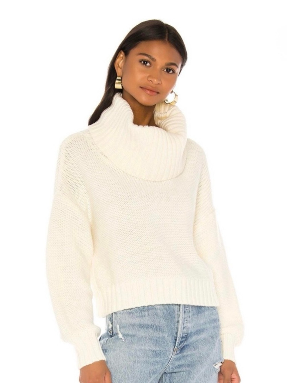 Lovers & Friends Ryder Cream Turtleneck Sweater